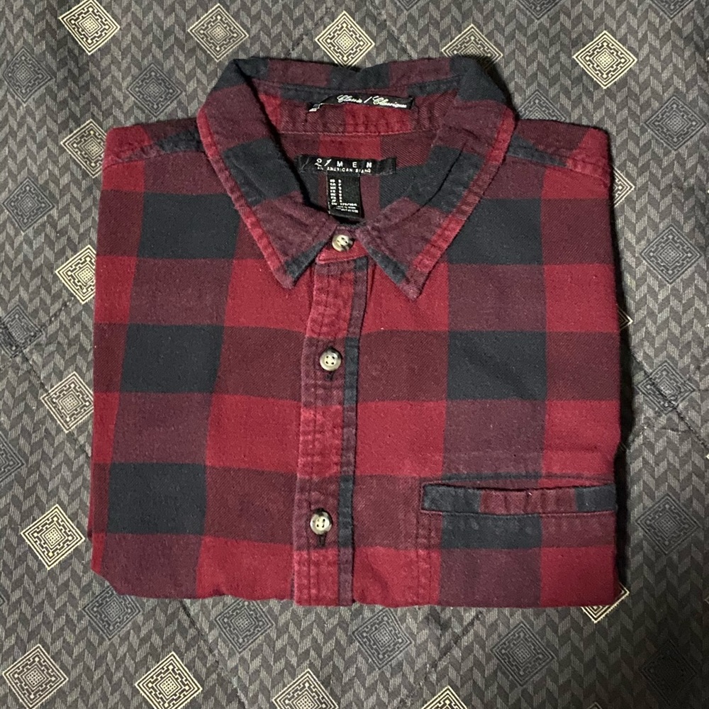 Flannel Short sleeve Button Up